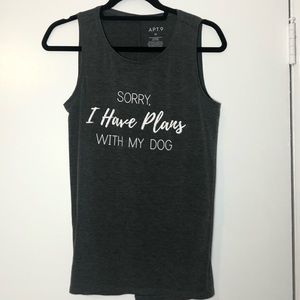 Plans With My Dog Grey Tank